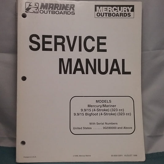 MERCURY/MARINER 90-856159R1 SERVICE MANUAL MODELS 9.9/15, 9.9/15 BIGFOOT
