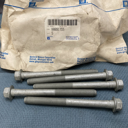 QTY 5 NEW GENUINE GM 88891755 BOLT, ENGINE CYLINDER HEAD