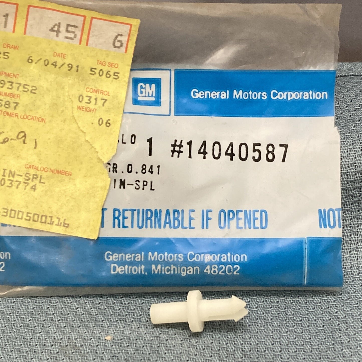 NEW GENUINE GM 14040587 PIN, ENGINE CLUTCH PEDAL ADJUSTING GR 0.841
