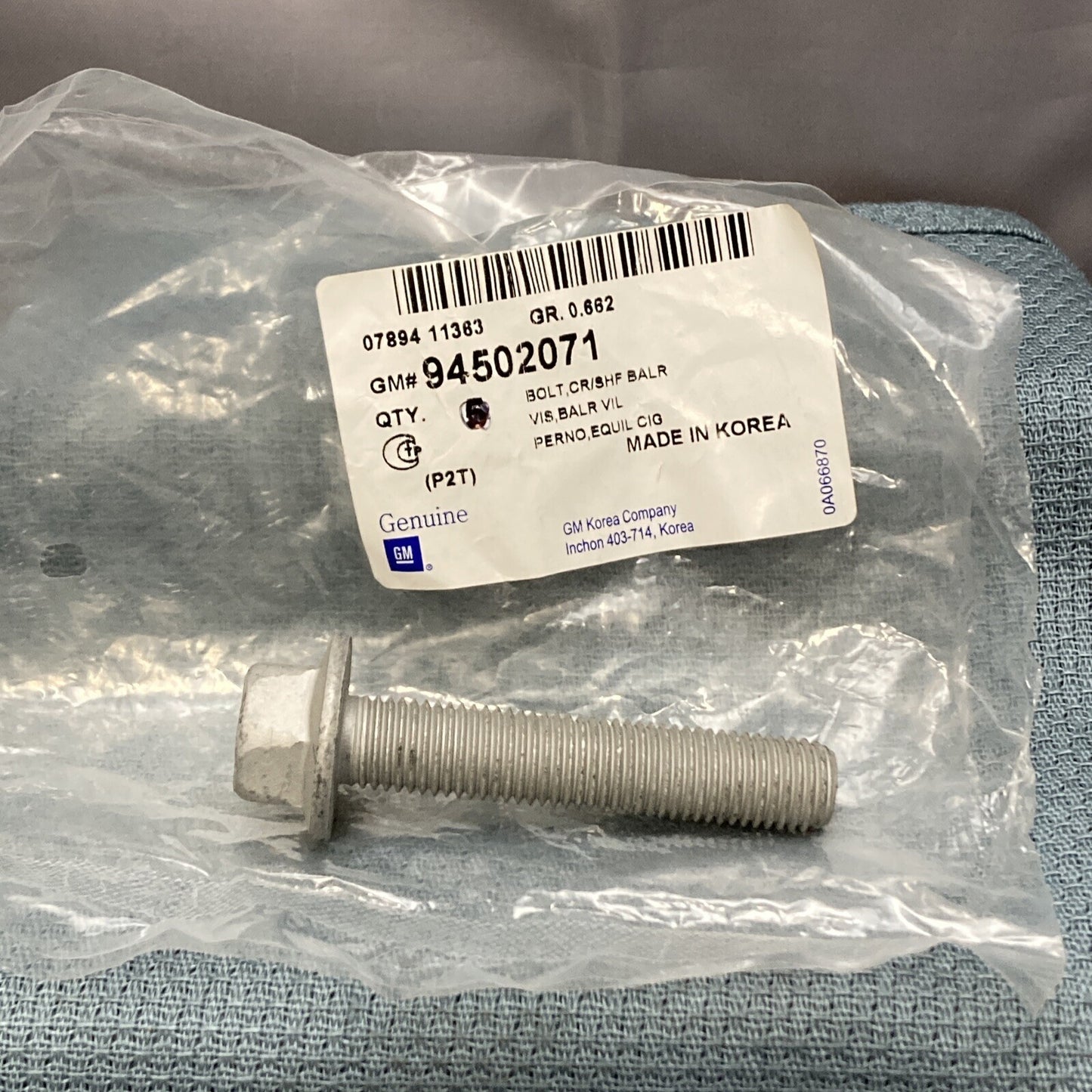 NEW GENUINE GM 94502071 BOLT, TORX FLANGE, M12X1.5 ENGINE CRANKSHAFT PULLEY