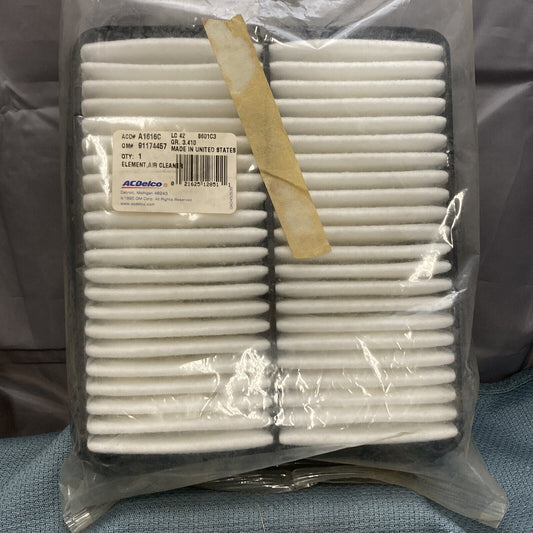 NEW ACDELCO A1616C ELEMENT, AIR FILTER GM 91174457 GR 3.410