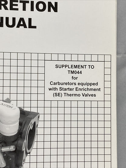 HONDA MARINE SUPPLEMENT TO TM044Z CARBURETION MANUAL