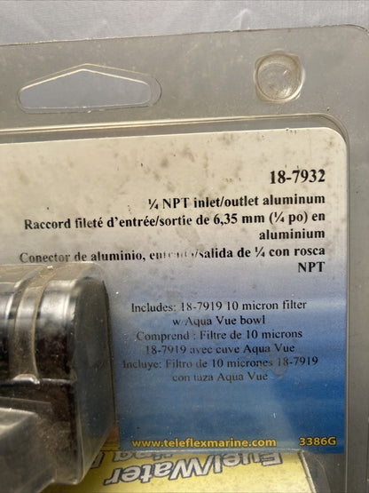 NEW SIERRA 18-7932 FUEL WATER SEPARATING FILTER WITH BRACKET AND AQUAVUE