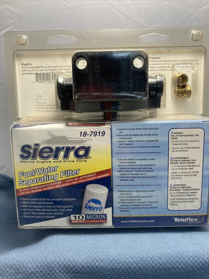 NEW SIERRA 18-7932 FUEL WATER SEPARATING FILTER WITH BRACKET AND AQUAVUE