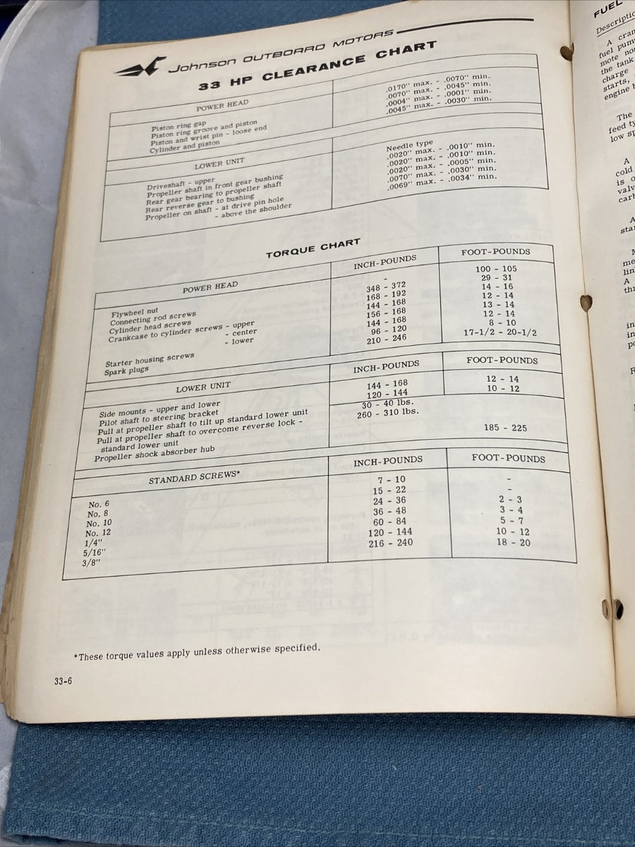 JOHNSON 313433 OUTBOARD MOTOR SERVICE MANUAL SUPPLEMENT 1967 ALL MODELS