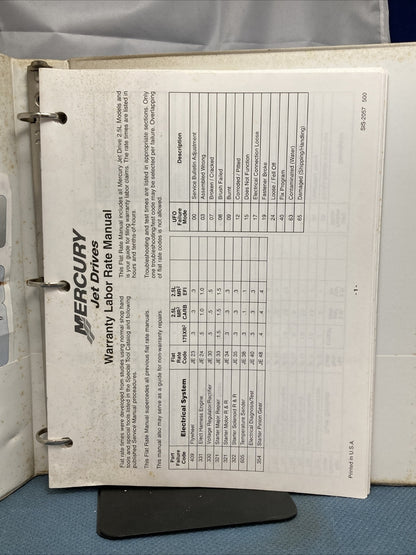 MERCURY WARRENTY LABOR AND FAILURE CODES MANUAL