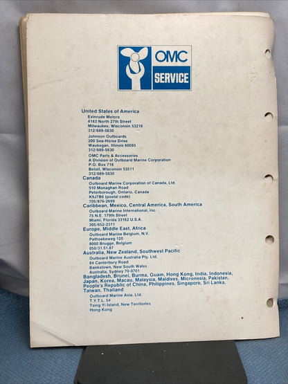 OMC 174156 SYSTEM MATCHED ACCESSORIES SERVICE MANUAL SECTIONS 1-9