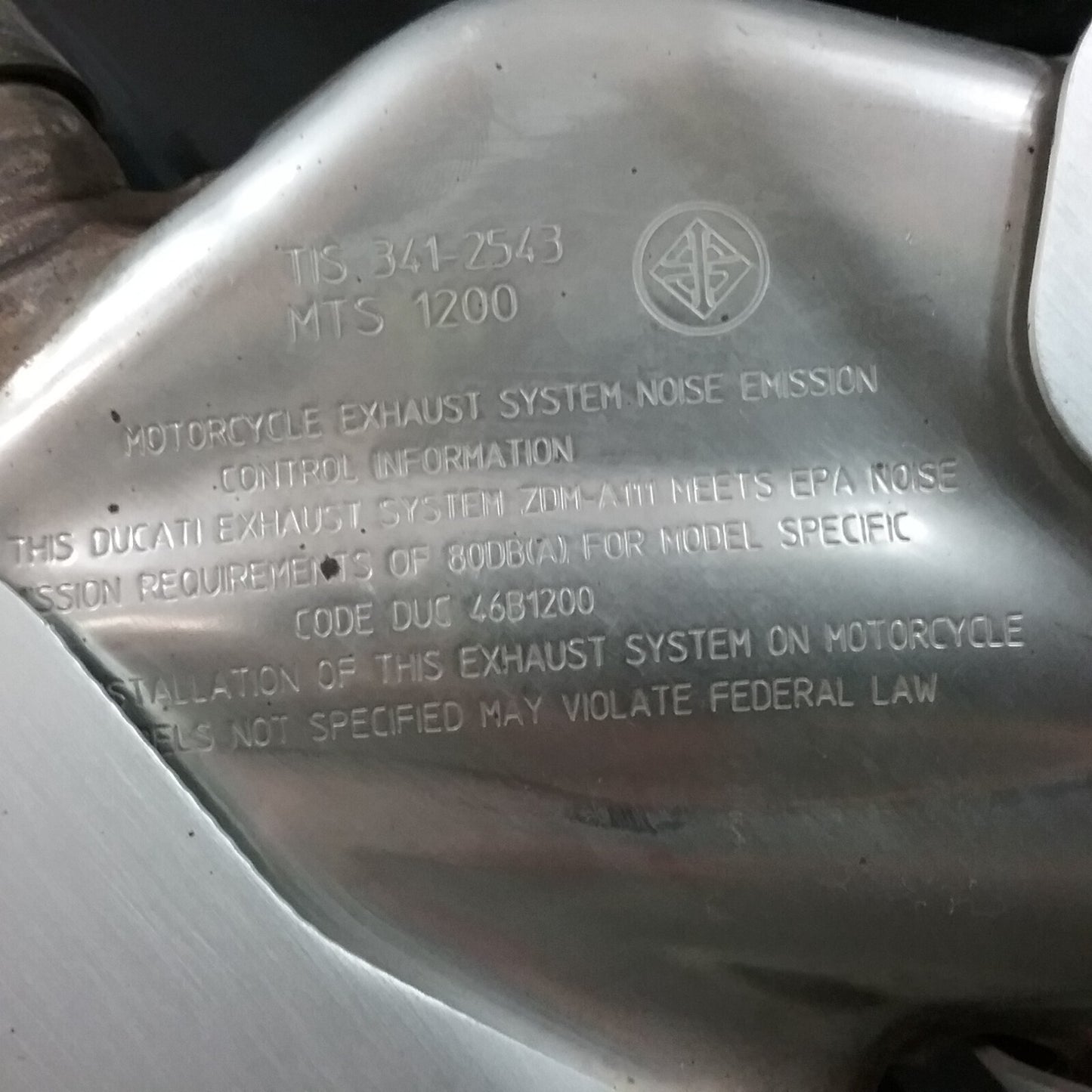 GENUINE DUCATI ZDM-A111 EXSAUST W/HEAT SHIELD MULTISTRADA 1200