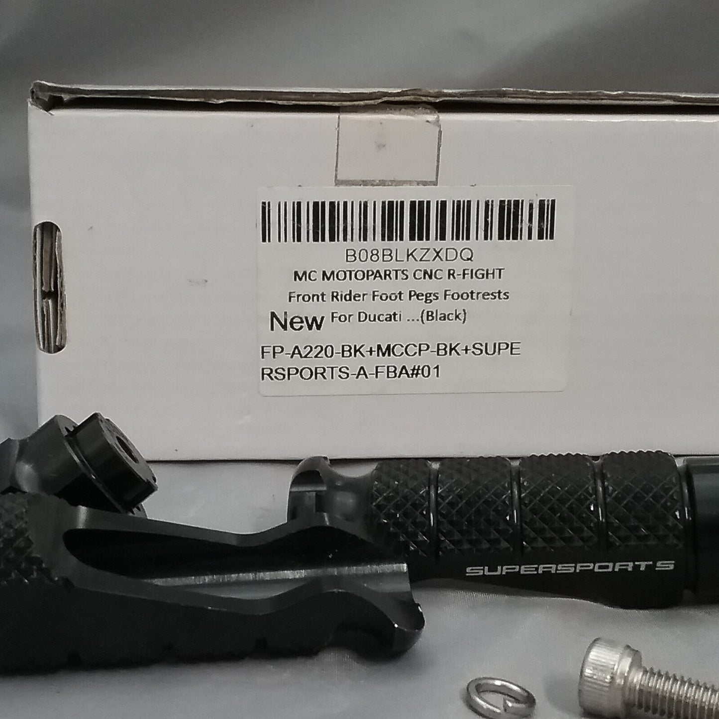 NEW MC MOTOPARTS CNC R-FIGHT SUPERSPORTS  FRONT FOOT PEGS BLACK DUCATI