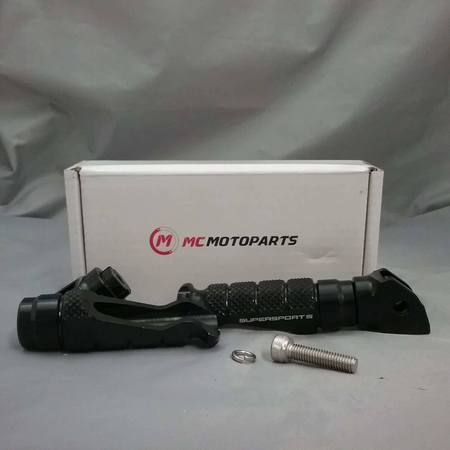 NEW MC MOTOPARTS CNC R-FIGHT SUPERSPORTS  FRONT FOOT PEGS BLACK DUCATI
