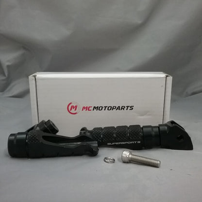 NEW MC MOTOPARTS CNC R-FIGHT SUPERSPORTS  FRONT FOOT PEGS BLACK DUCATI