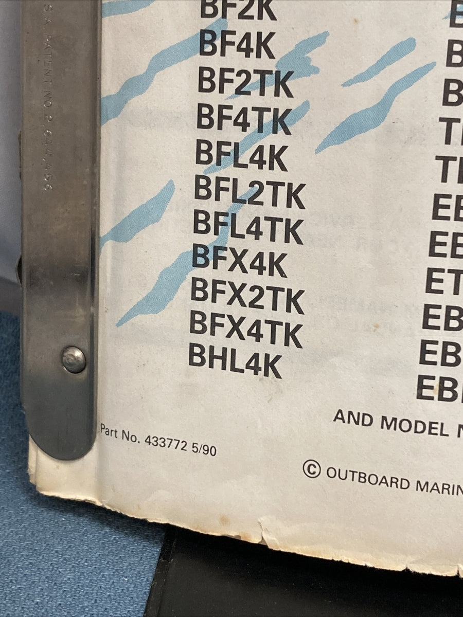 JOHNSON OMC EVINRUDE 433772-433778, 433780-43388, 433790-433794 PARTS CATALOGS