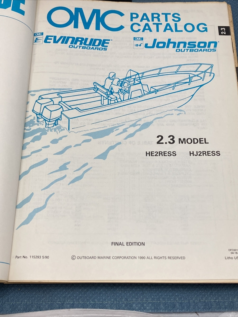 JOHNSON OMC EVINRUDE 433772-433778, 433780-43388, 433790-433794 PARTS CATALOGS
