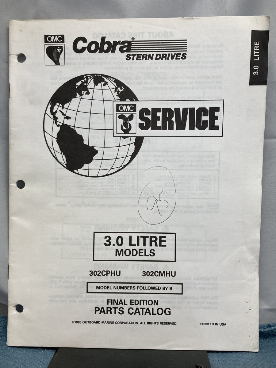 OMC 3854834-3854839 COBRA STERN DRIVES PARTS CATALOGS