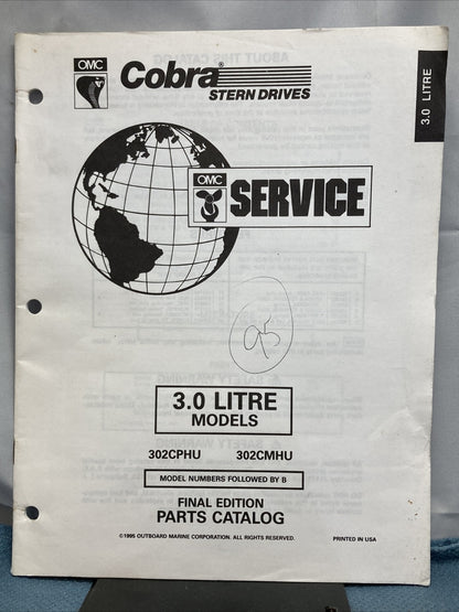 OMC 3854834-3854839 COBRA STERN DRIVES PARTS CATALOGS