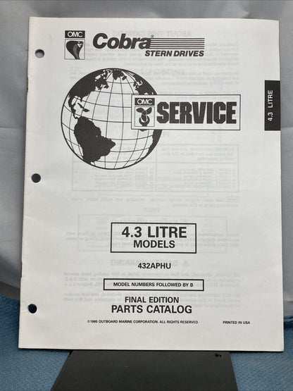 OMC 3854834-3854839 COBRA STERN DRIVES PARTS CATALOGS