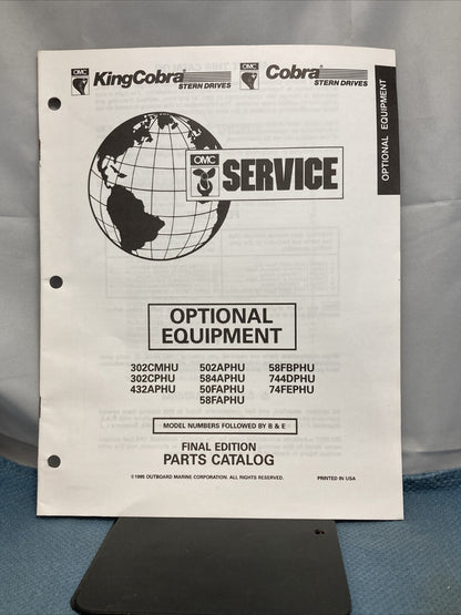 OMC 3854834-3854839 COBRA STERN DRIVES PARTS CATALOGS