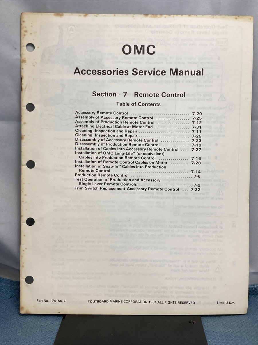 OMC 174156-6, 174156-7, 174156-8 ACCESSORIES SERVICE MANUALS