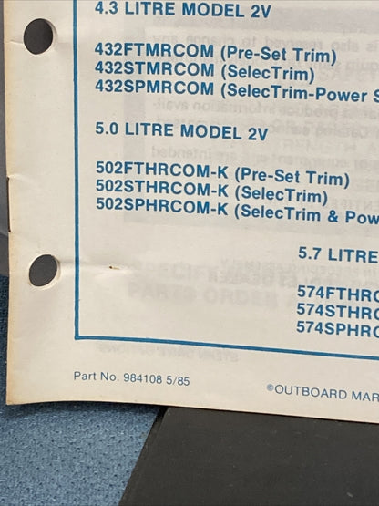 OMC 984108, 984115-984117, 984265 STERN DRIVE PARTS CATALOGS