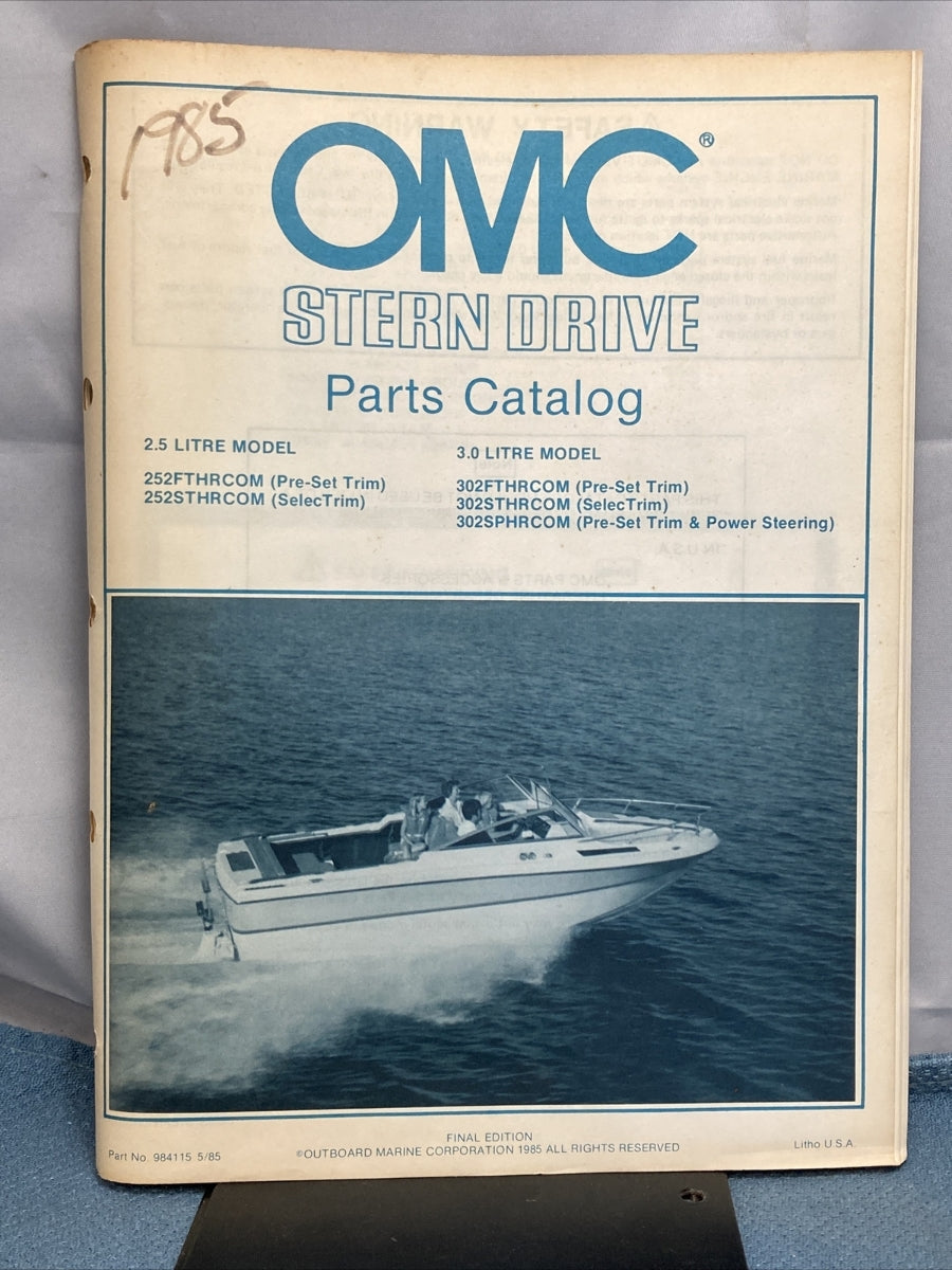OMC 984108, 984115-984117, 984265 STERN DRIVE PARTS CATALOGS