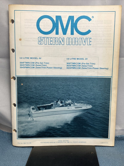 OMC 984108, 984115-984117, 984265 STERN DRIVE PARTS CATALOGS