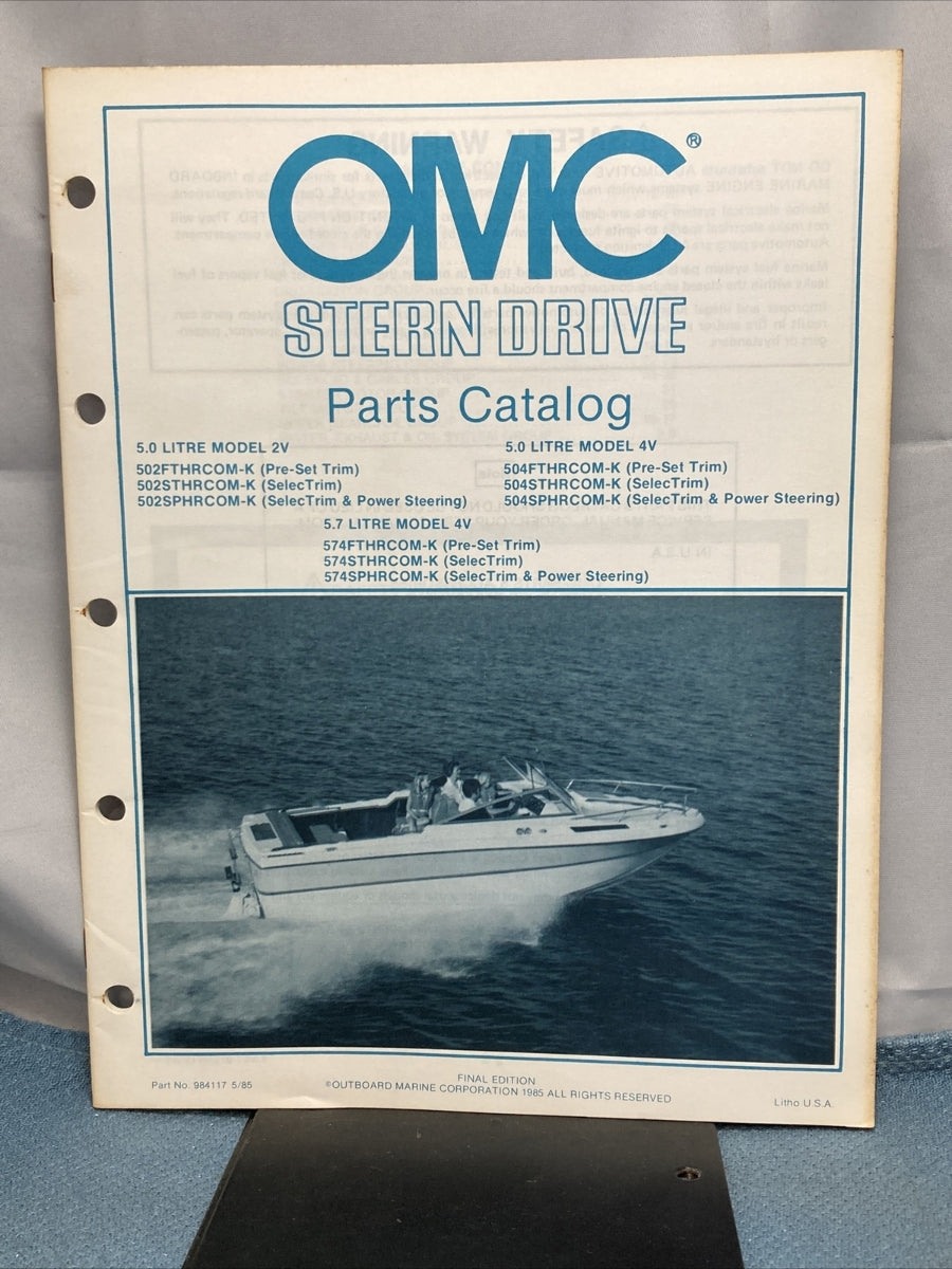 OMC 984108, 984115-984117, 984265 STERN DRIVE PARTS CATALOGS