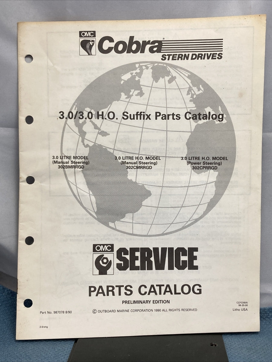 OMC 987078-987082 COBRA STERN DRIVES PARTS CATALOGS
