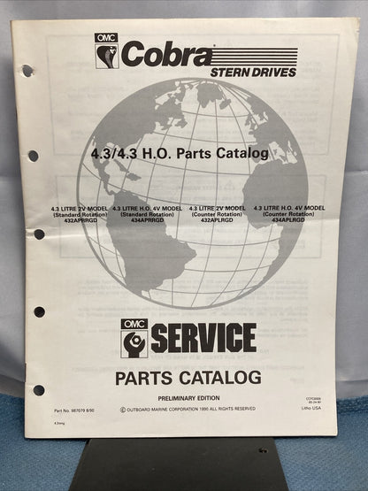 OMC 987078-987082 COBRA STERN DRIVES PARTS CATALOGS