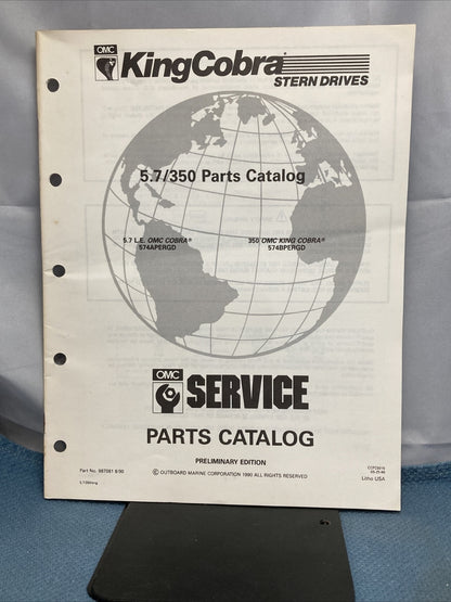 OMC 987078-987082 COBRA STERN DRIVES PARTS CATALOGS