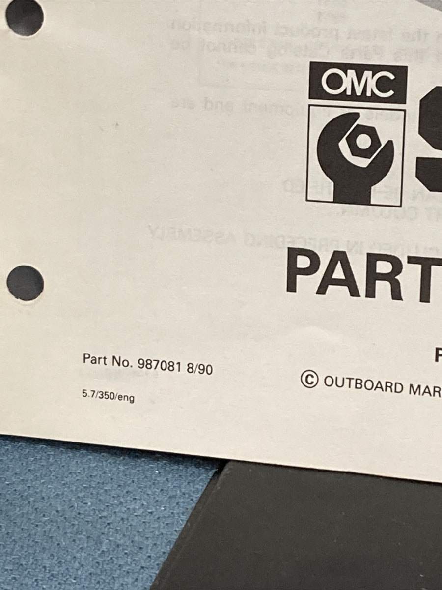 OMC 987078-987082 COBRA STERN DRIVES PARTS CATALOGS