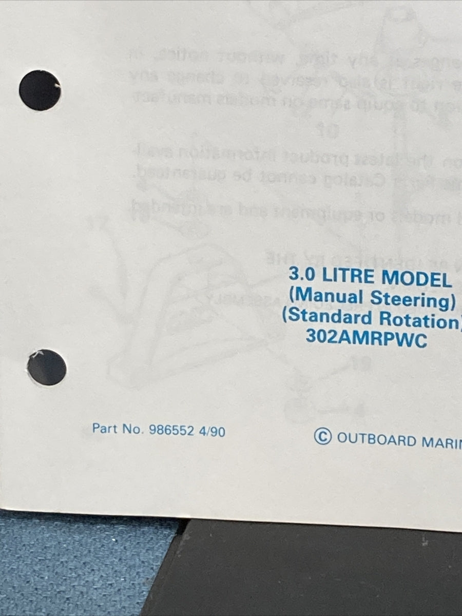 OMC 986551-986558, 986560, 986852 COBRA STERN DRIVES PARTS CATALOGS