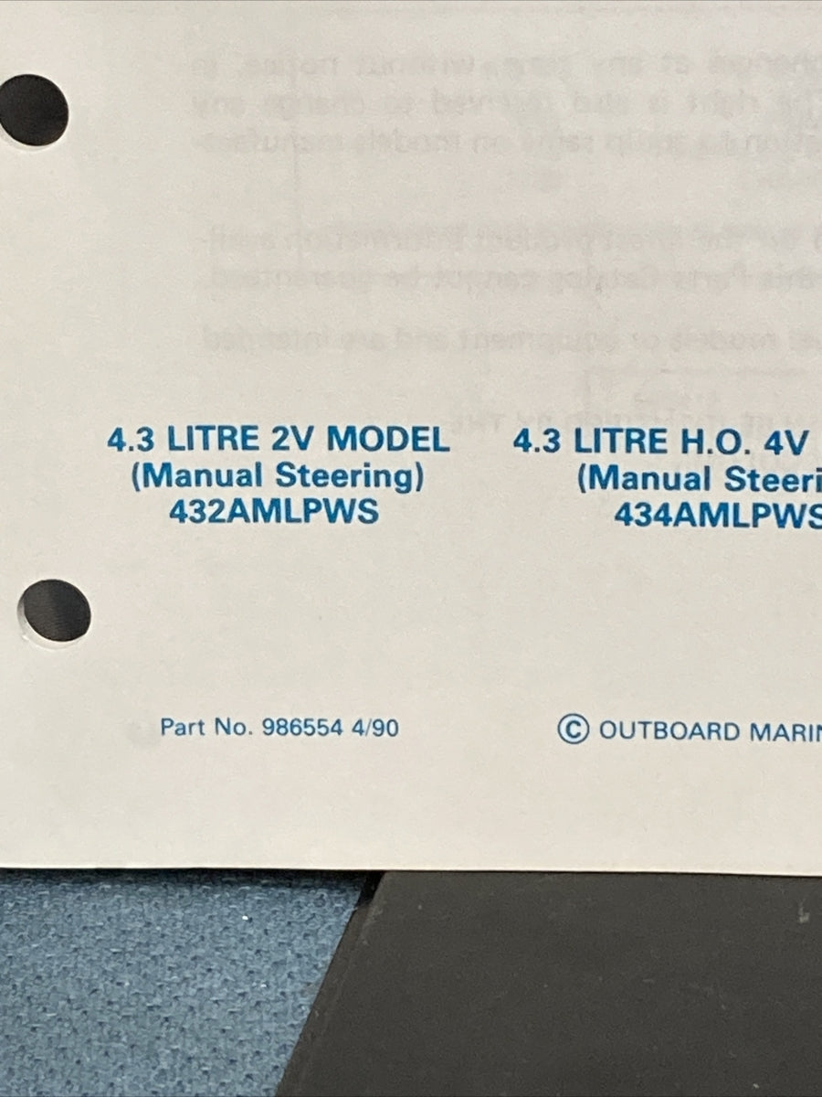 OMC 986551-986558, 986560, 986852 COBRA STERN DRIVES PARTS CATALOGS