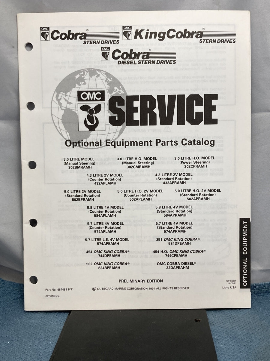 OMC 987476-987483, 987576 COBRA STERN DRIVES PARTS CATALOGS
