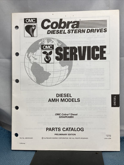 OMC 987476-987483, 987576 COBRA STERN DRIVES PARTS CATALOGS