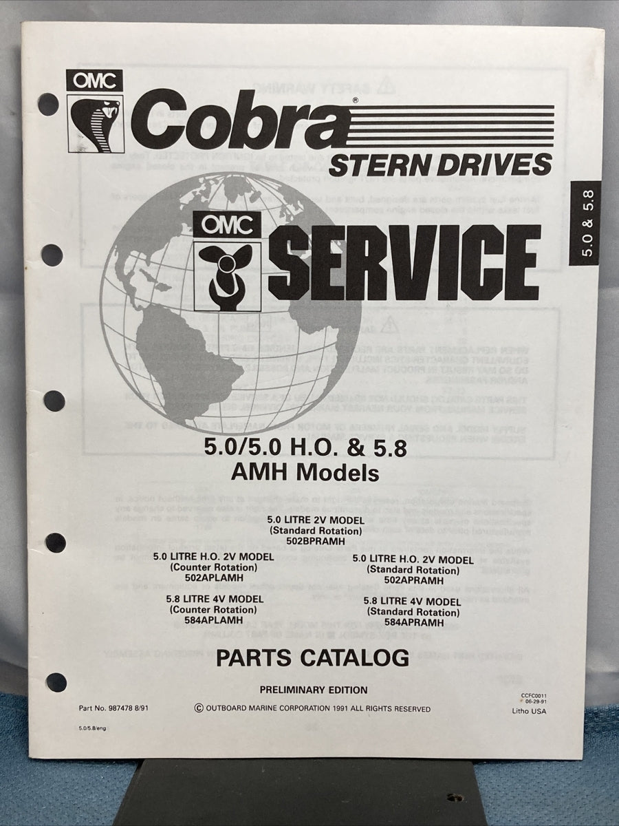 OMC 987476-987483, 987576 COBRA STERN DRIVES PARTS CATALOGS