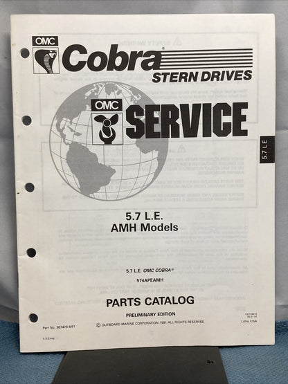 OMC 987476-987483, 987576 COBRA STERN DRIVES PARTS CATALOGS