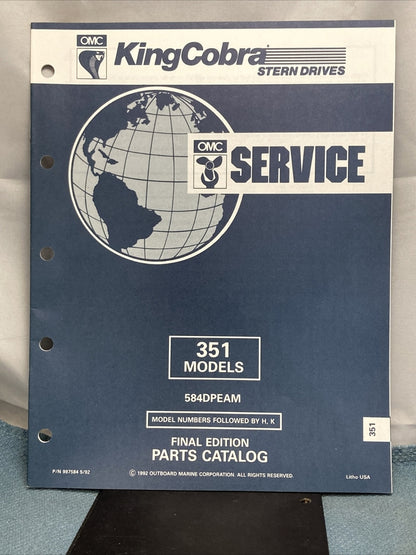 OMC 987486-987493, 987584 COBRA STERN DRIVES PARTS CATALOGS