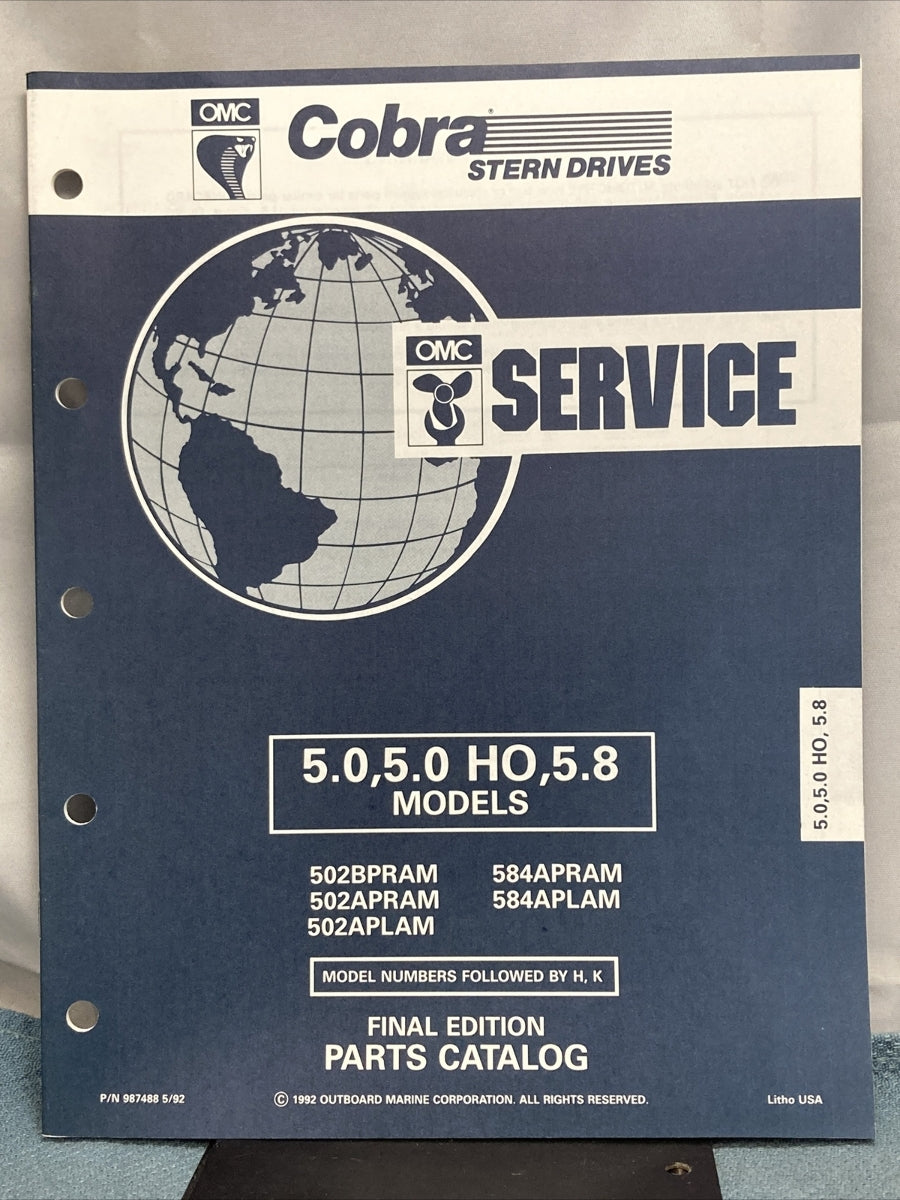 OMC 987486-987493, 987584 COBRA STERN DRIVES PARTS CATALOGS