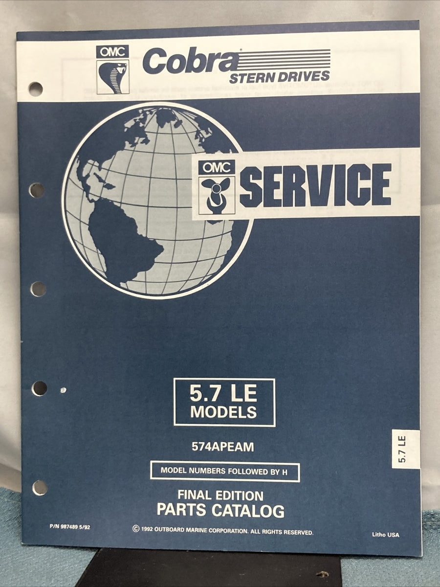 OMC 987486-987493, 987584 COBRA STERN DRIVES PARTS CATALOGS