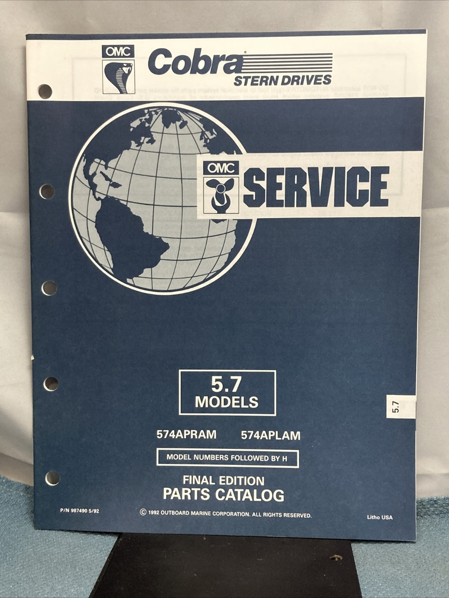 OMC 987486-987493, 987584 COBRA STERN DRIVES PARTS CATALOGS