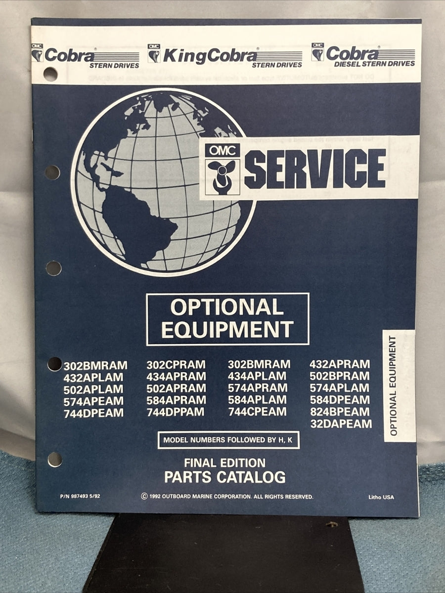 OMC 987486-987493, 987584 COBRA STERN DRIVES PARTS CATALOGS