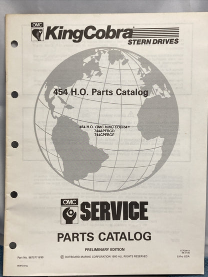 OMC 987077, 987083, 987282 KING COBRA STERN DRIVES PARTS CATALOGS
