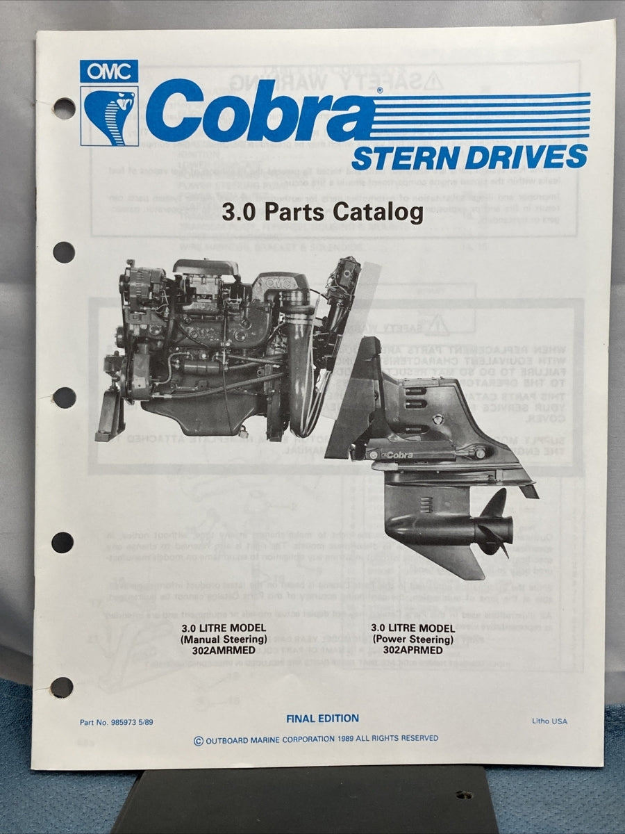OMC 985972-985978 COBRA STERN DRIVES PARTS CATALOGS