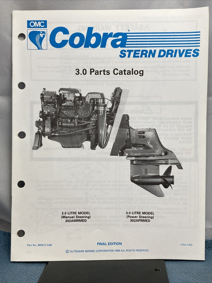 OMC 985972-985978 COBRA STERN DRIVES PARTS CATALOGS