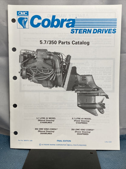 OMC 985972-985978 COBRA STERN DRIVES PARTS CATALOGS