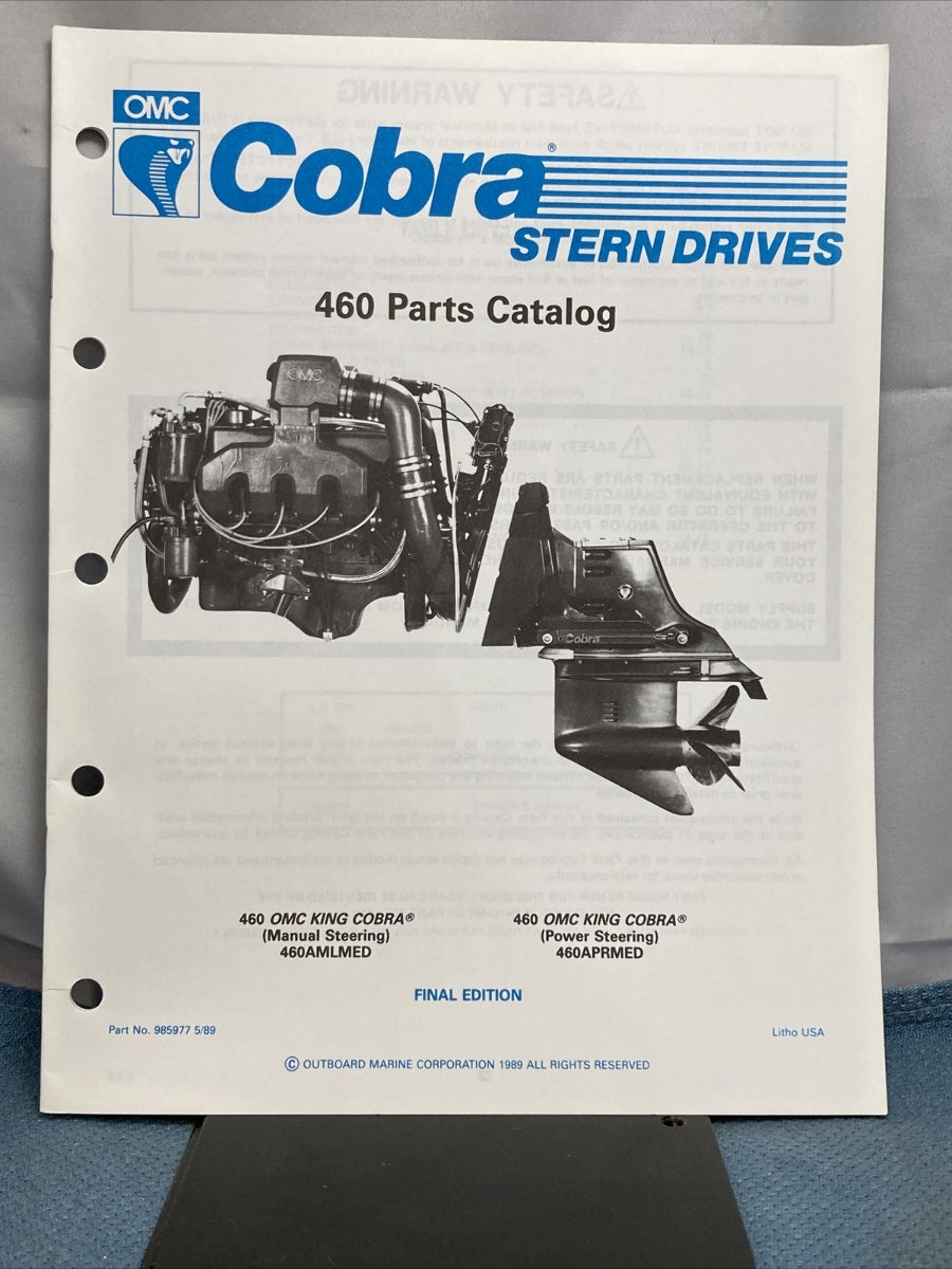 OMC 985972-985978 COBRA STERN DRIVES PARTS CATALOGS