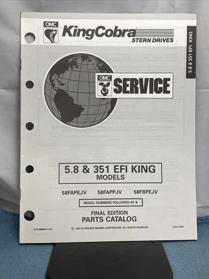 OMC 987854-987860, 988015, 988080 COBRA STERN DRIVES PARTS CATALOGS