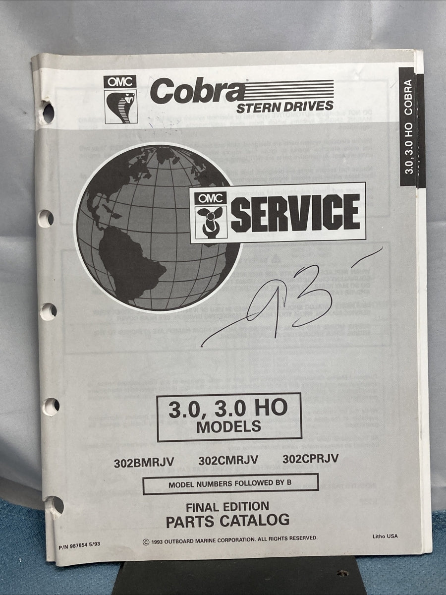 OMC 987854-987860, 988015, 988080 COBRA STERN DRIVES PARTS CATALOGS