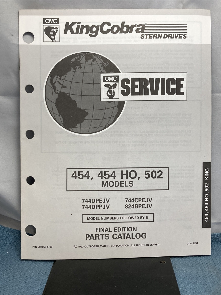 OMC 987854-987860, 988015, 988080 COBRA STERN DRIVES PARTS CATALOGS
