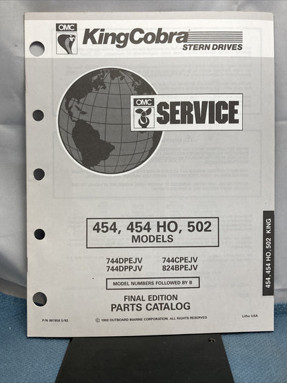 OMC 987854-987860, 988015, 988080 COBRA STERN DRIVES PARTS CATALOGS